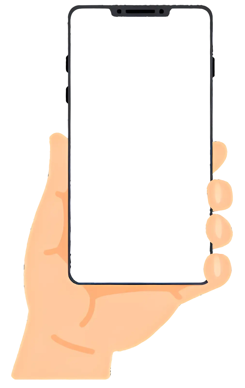Hand Holding a Blank Smartphone