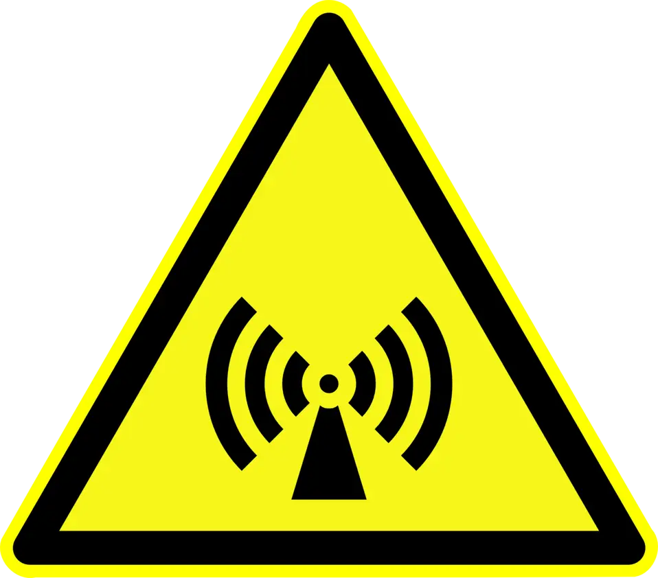 Radiation Warning Sign in Yellow Triangle
