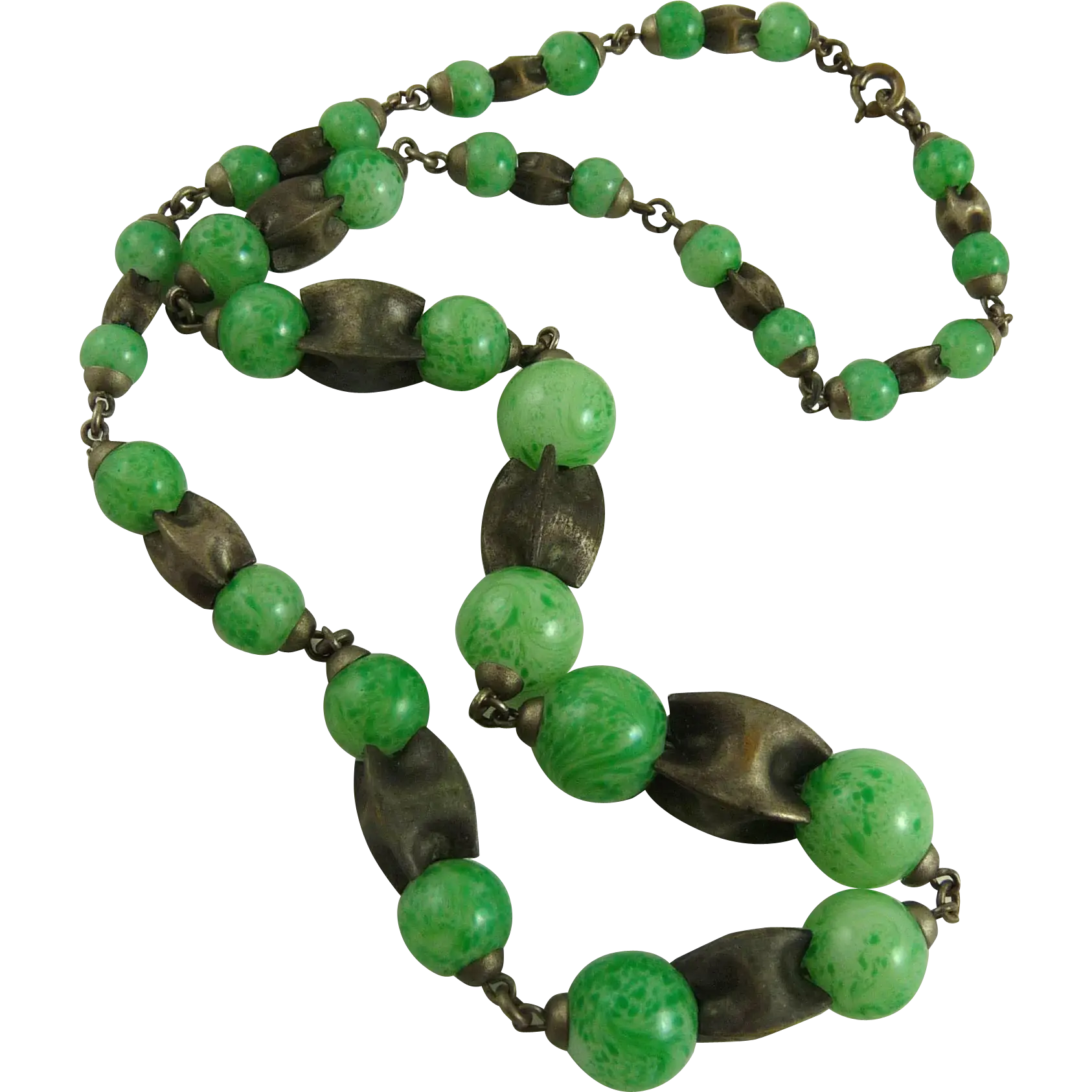 Elegant Green Jade Beaded Necklace