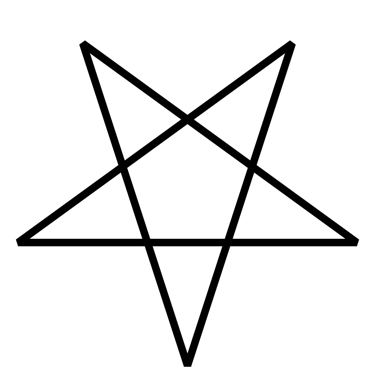 Black-Outlined Pentagram Symbol