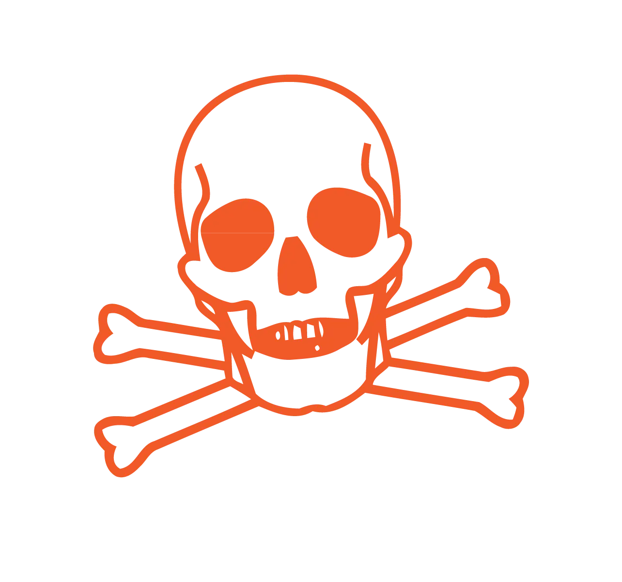 Orange Skull and Crossbones Icon