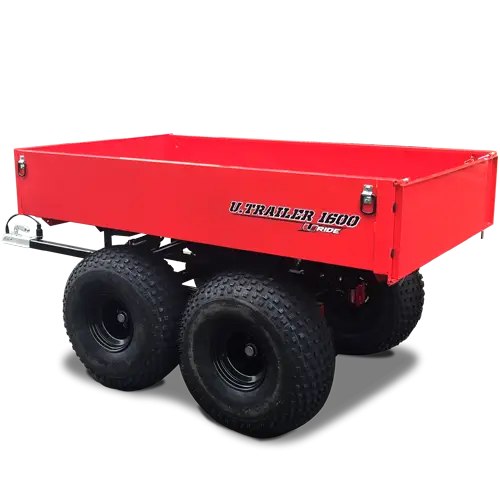 Red Utility Trailer with Four Wheels