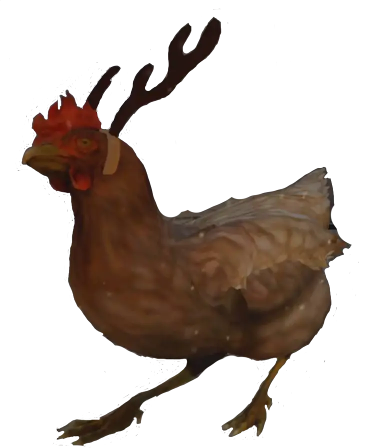 Funny Chicken with Antlers