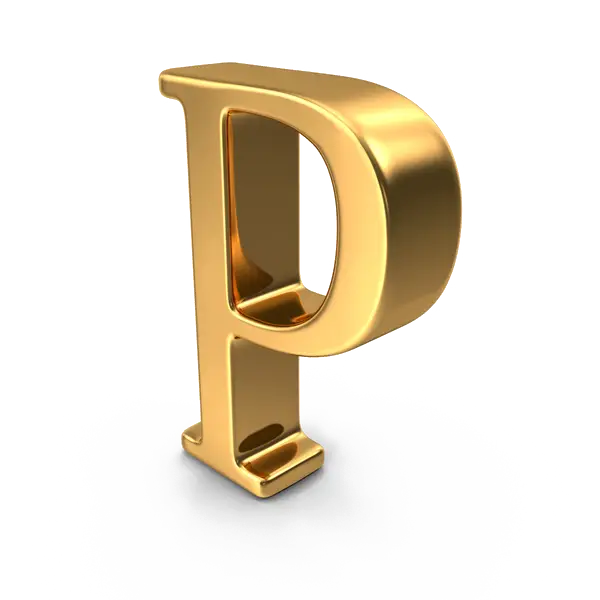 Golden 3D Letter P