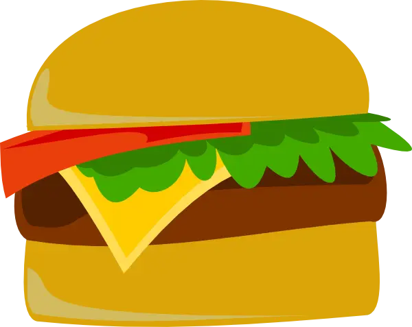 Cheeseburger with Lettuce and Tomato Illustration