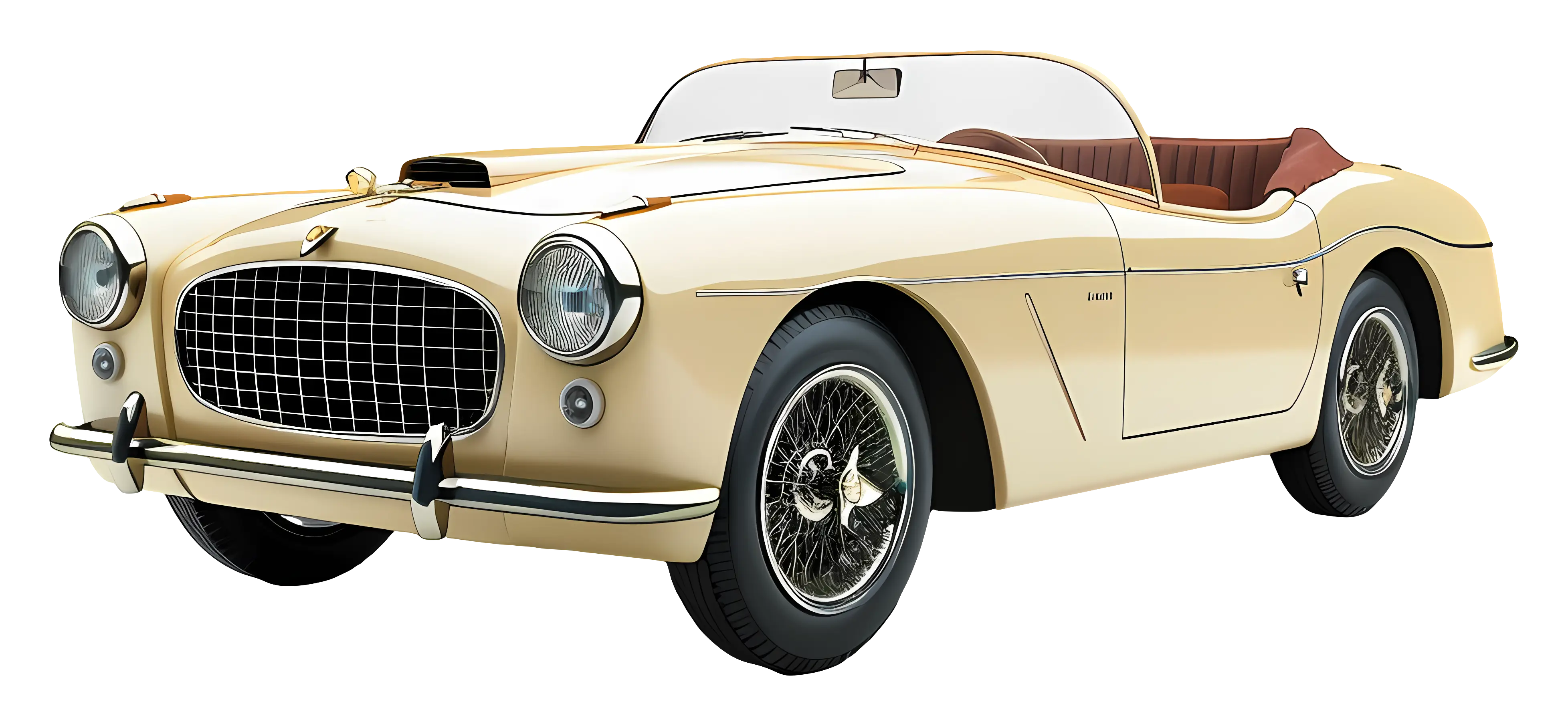 Classic Cream Vintage Convertible Car