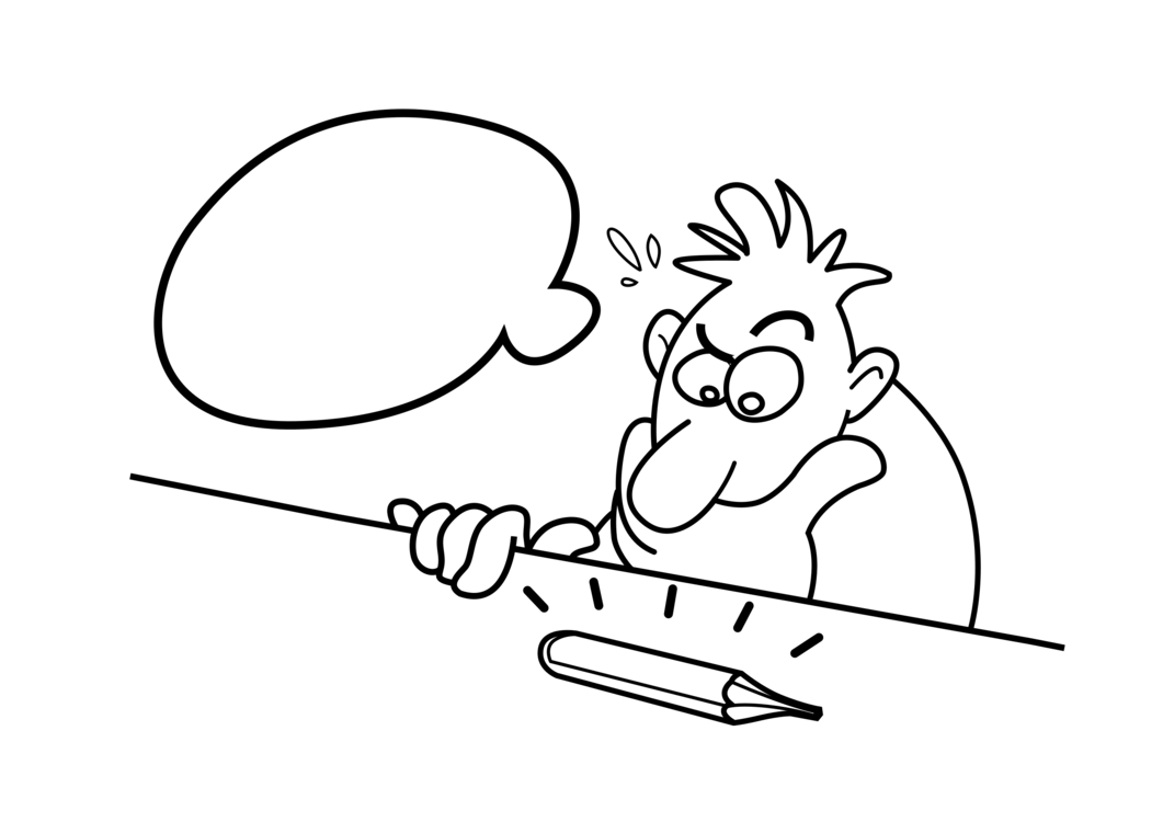 Cartoon Drawing with Speech Bubble