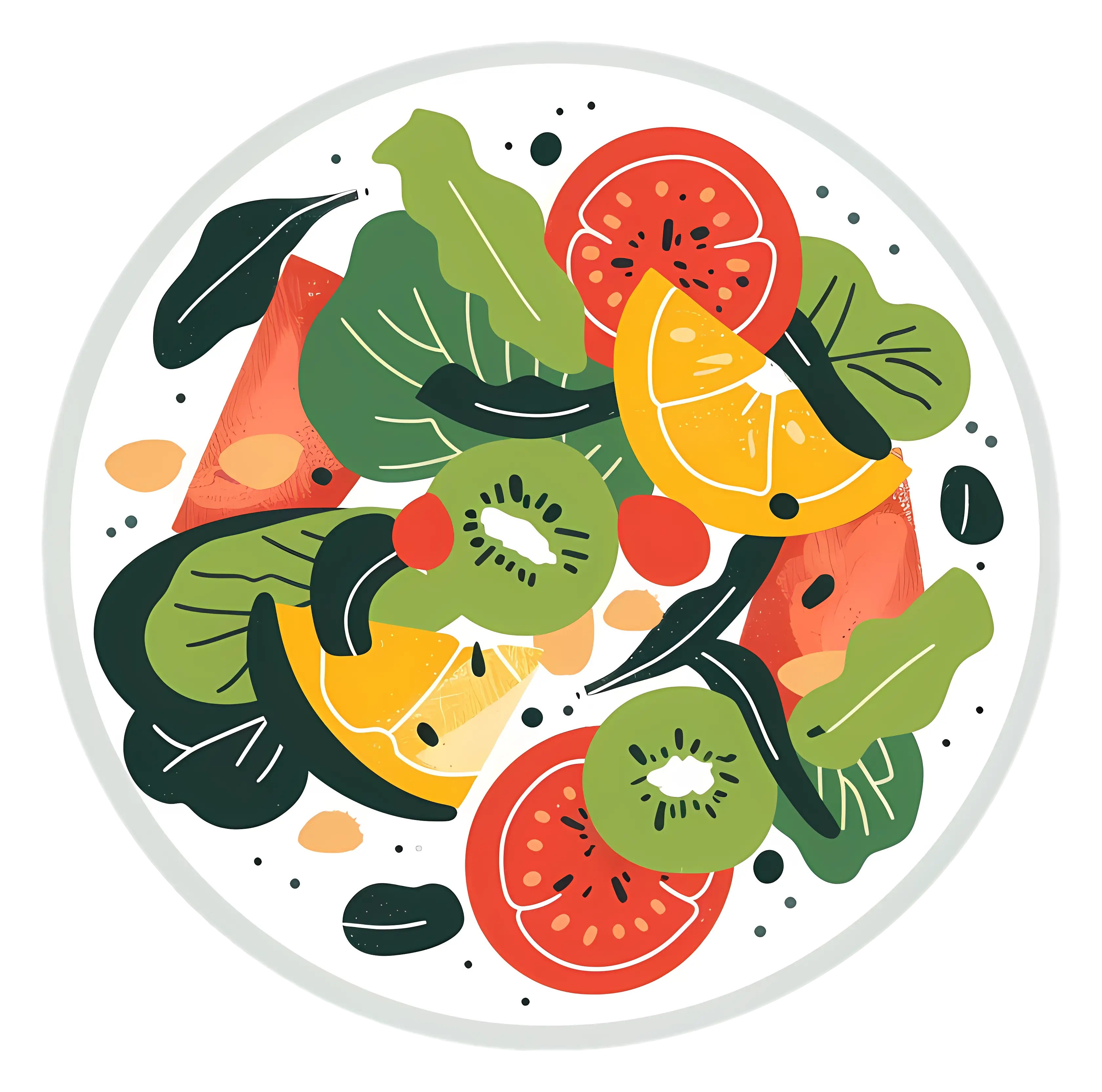 Colorful Salad Illustration