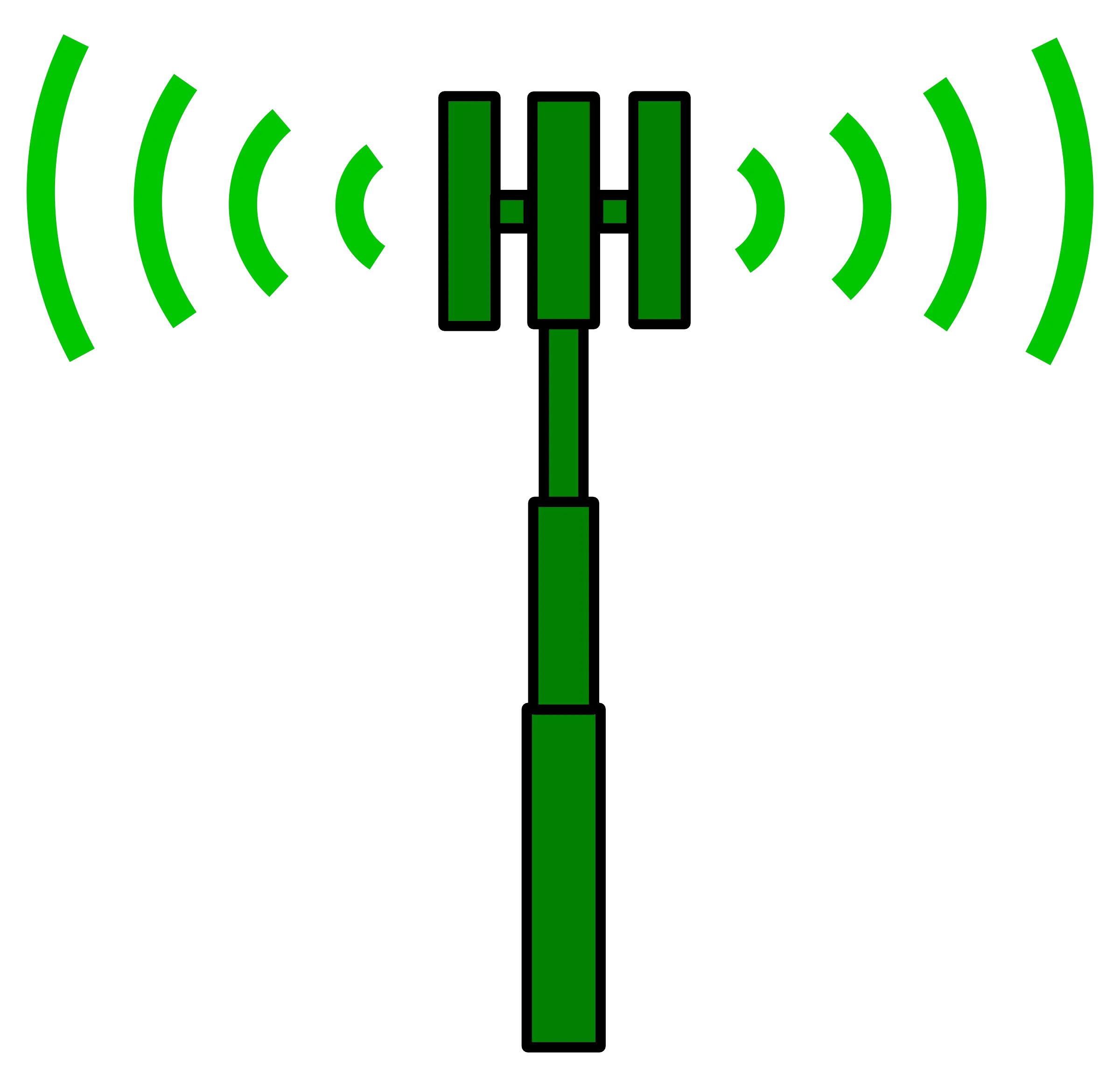 Green Antenna with Signal Waves