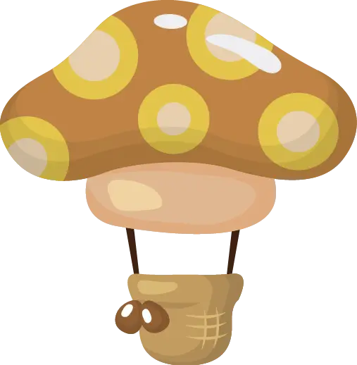 Whimsical Mushroom Hot Air Balloon