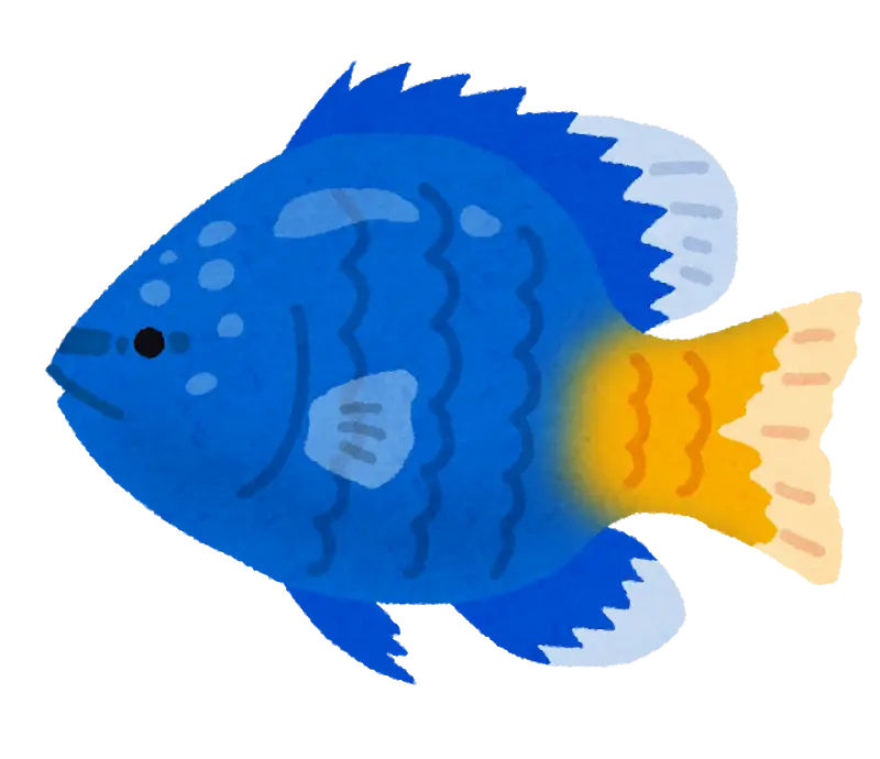 Blue and Yellow Fish Illustration