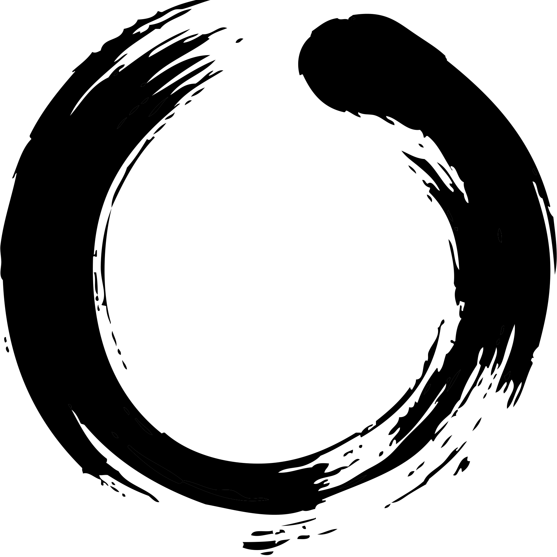Black Brushstroke Circle Design