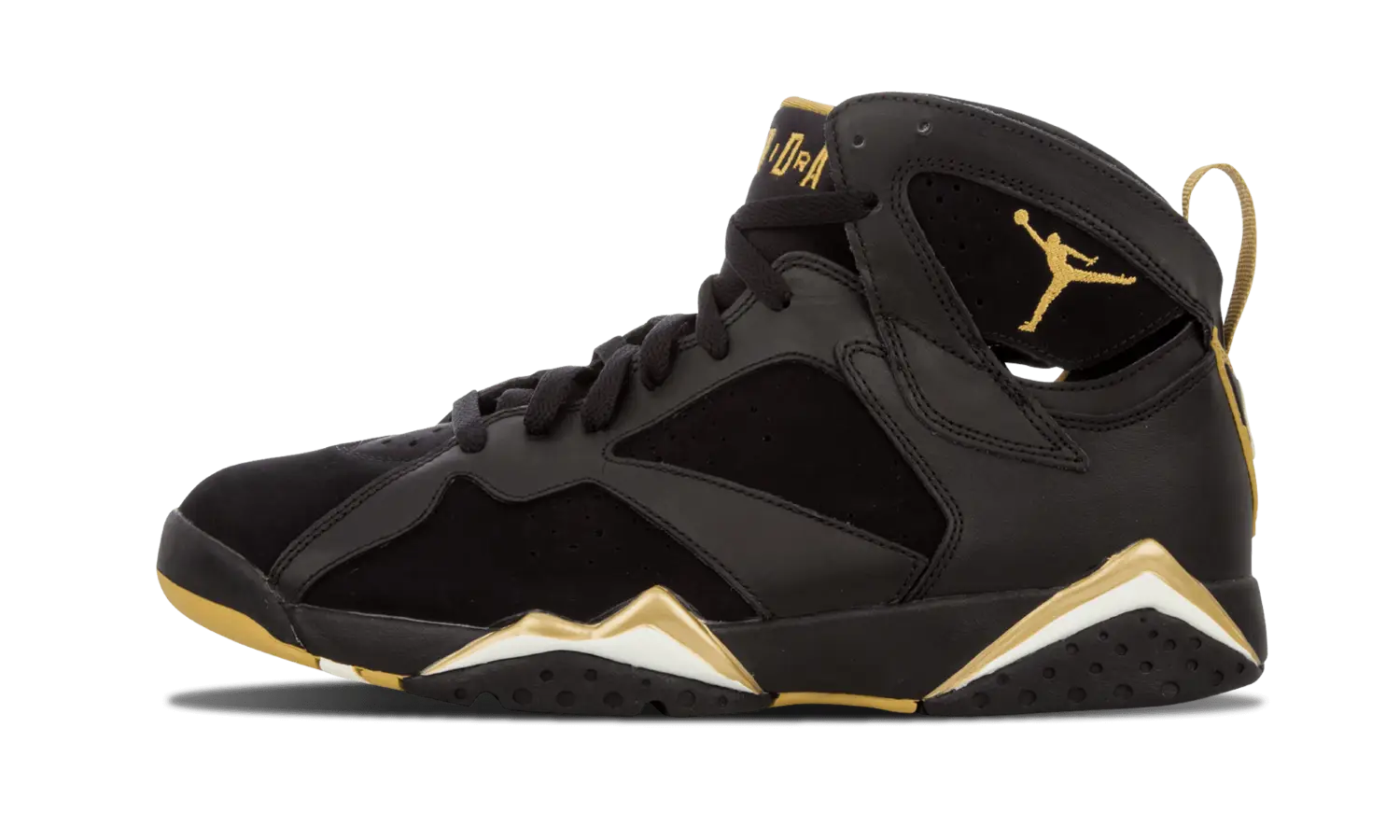 Black Sports Shoe with Gold Details