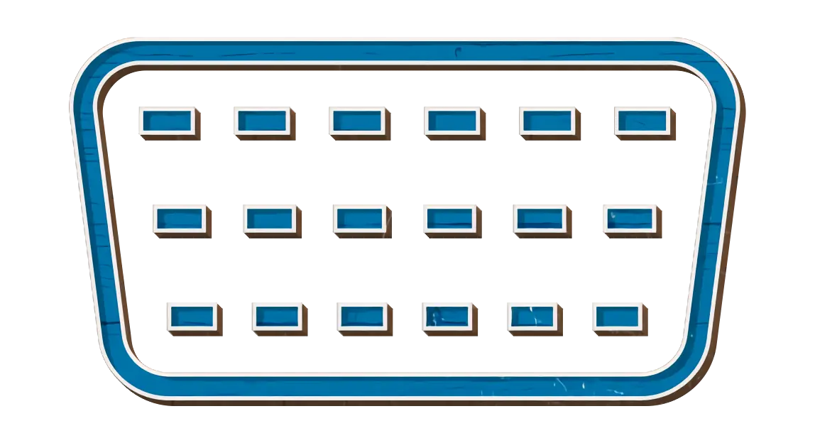 Keyboard Symbol with Blue Keys