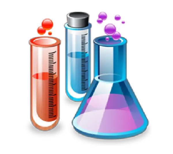 Colorful Science Beakers and Test Tubes Illustration