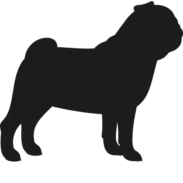 Black Silhouette of a Standing Bulldog