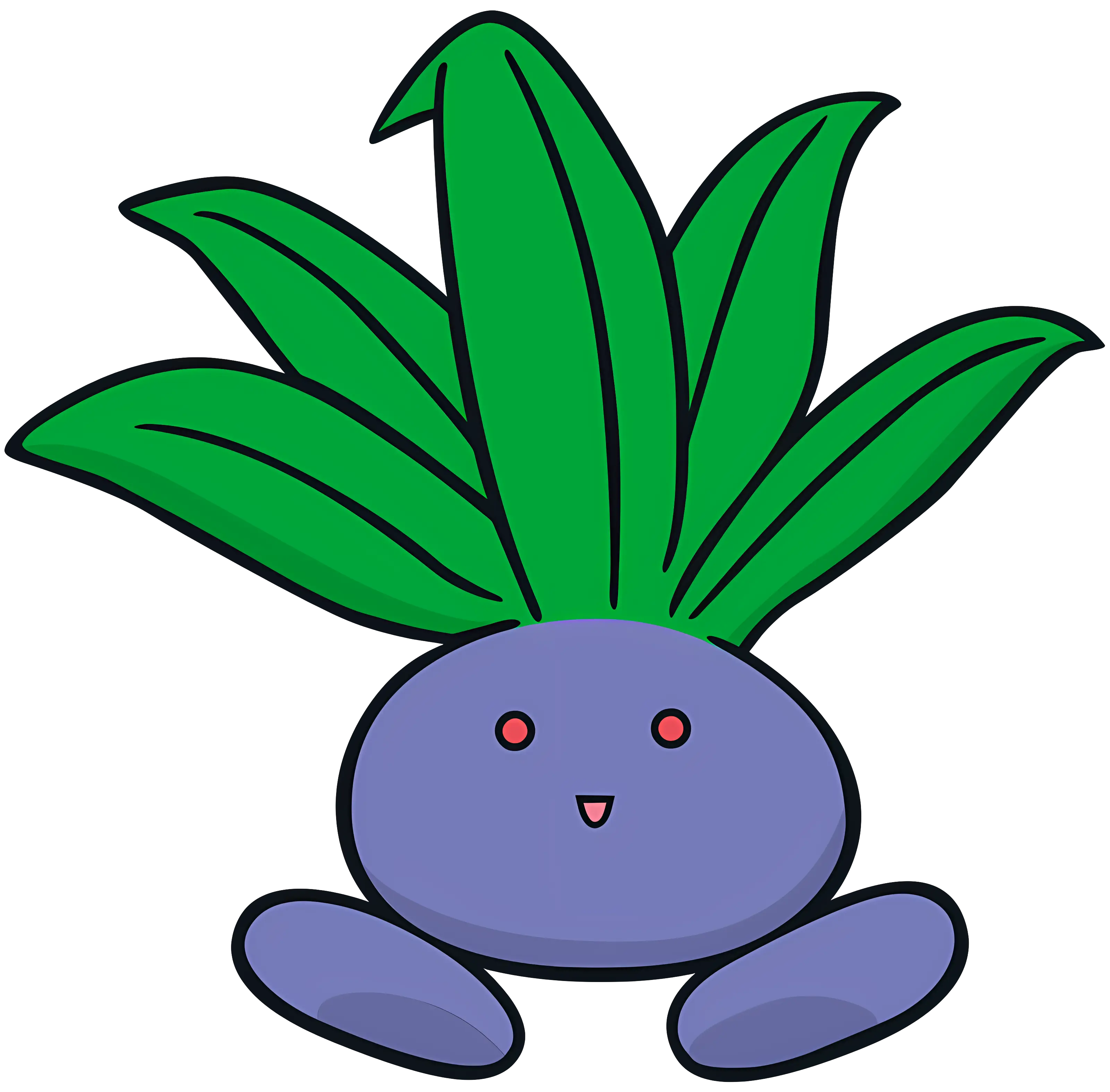 Purple Plant Creature with Green Leaves