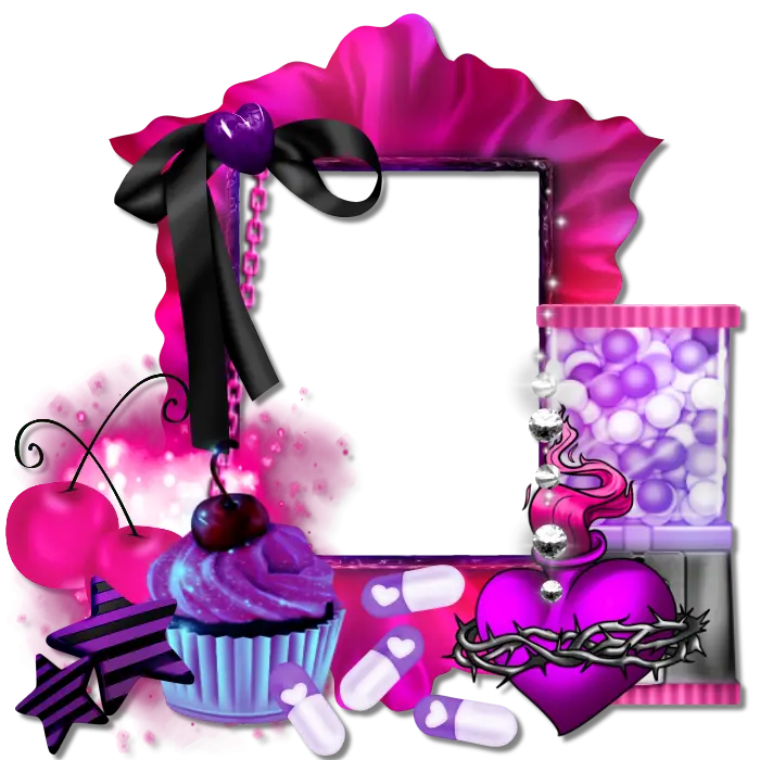 Pink and Black Decorative Frame