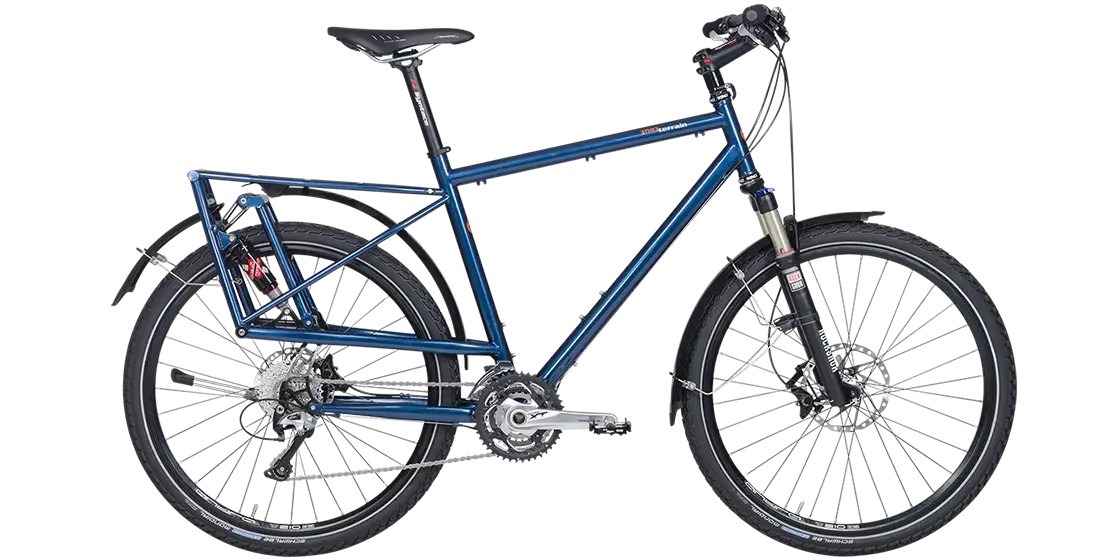 Blue Touring Bicycle for Travel