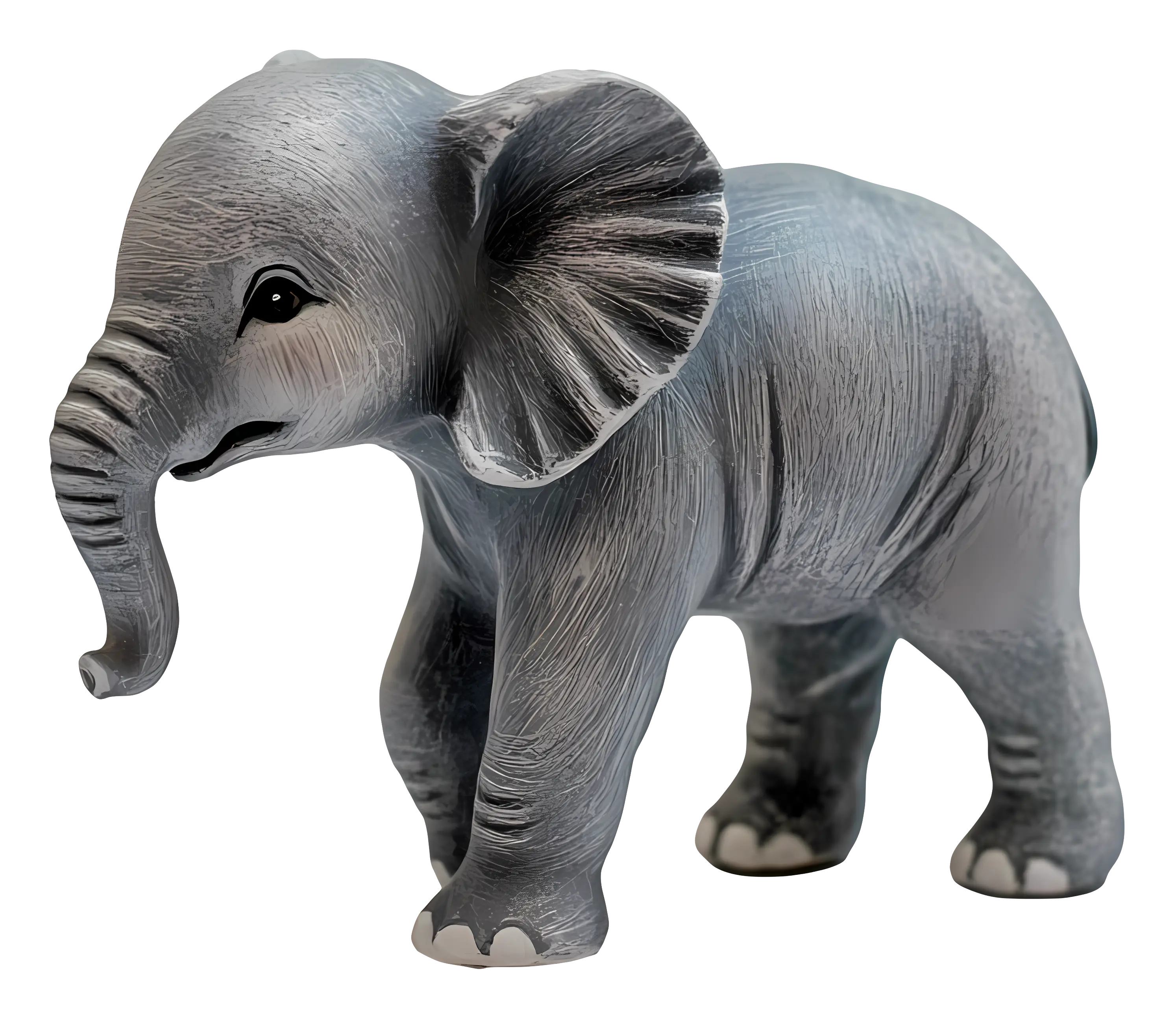 Cute Gray Elephant Figure