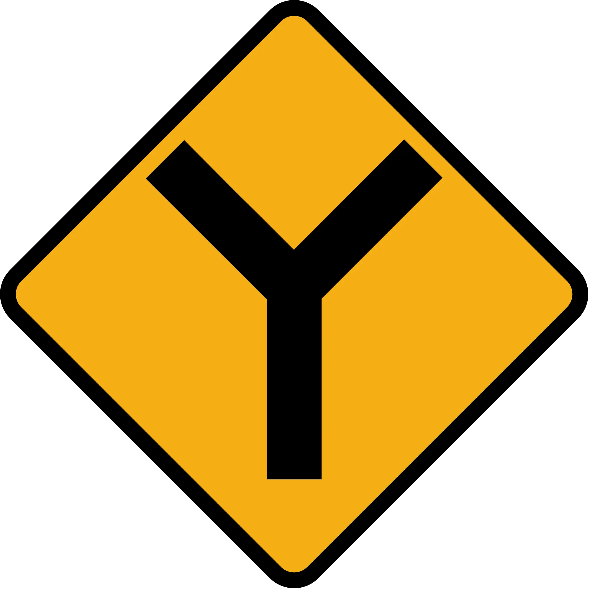 Y-Intersection Road Sign