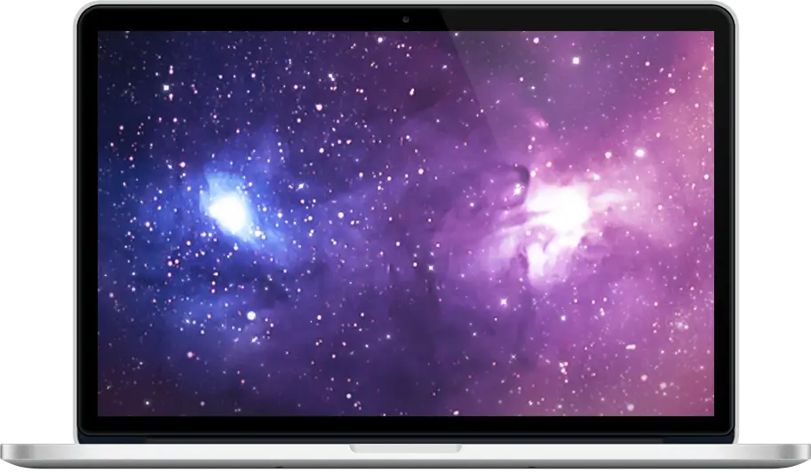 Laptop with Galaxy-Themed Screen