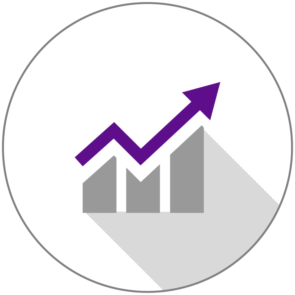 Growth Chart with Upward Arrow