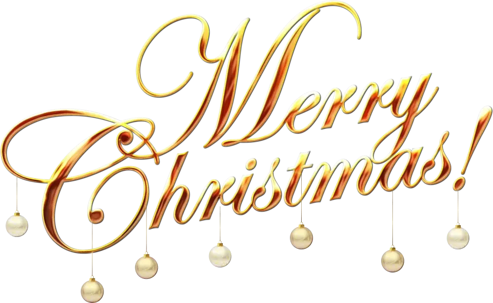 Golden Merry Christmas Text Decoration