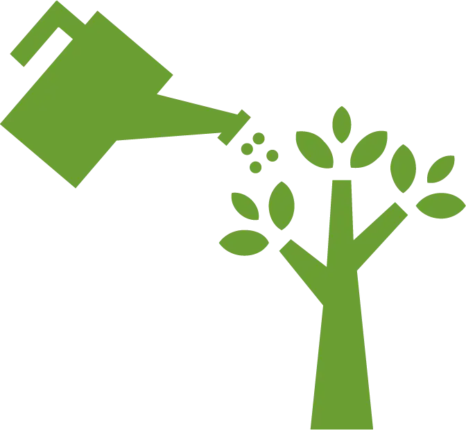 Green Watering Can and Tree