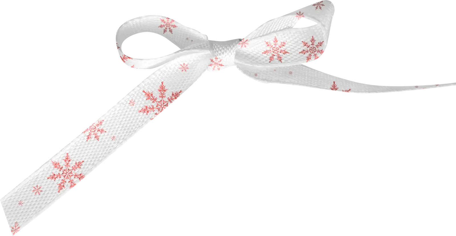 White Ribbon with Snowflakes