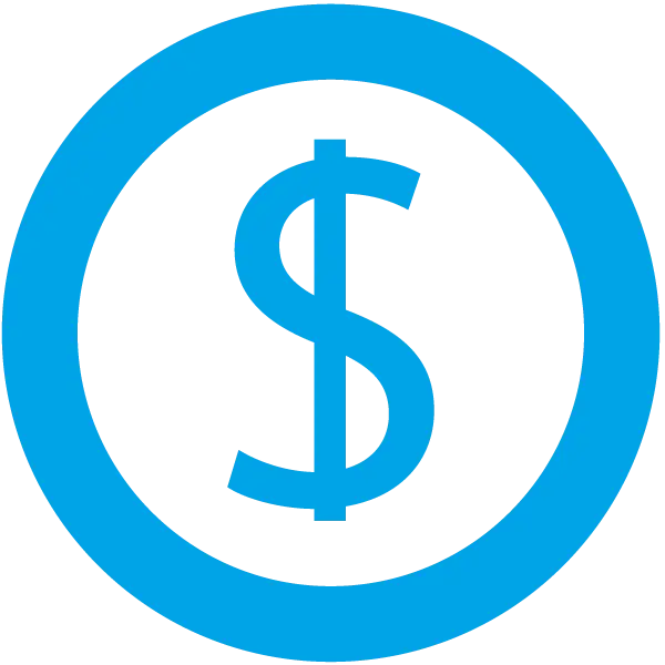 Blue Dollar Icon for Financial Concepts