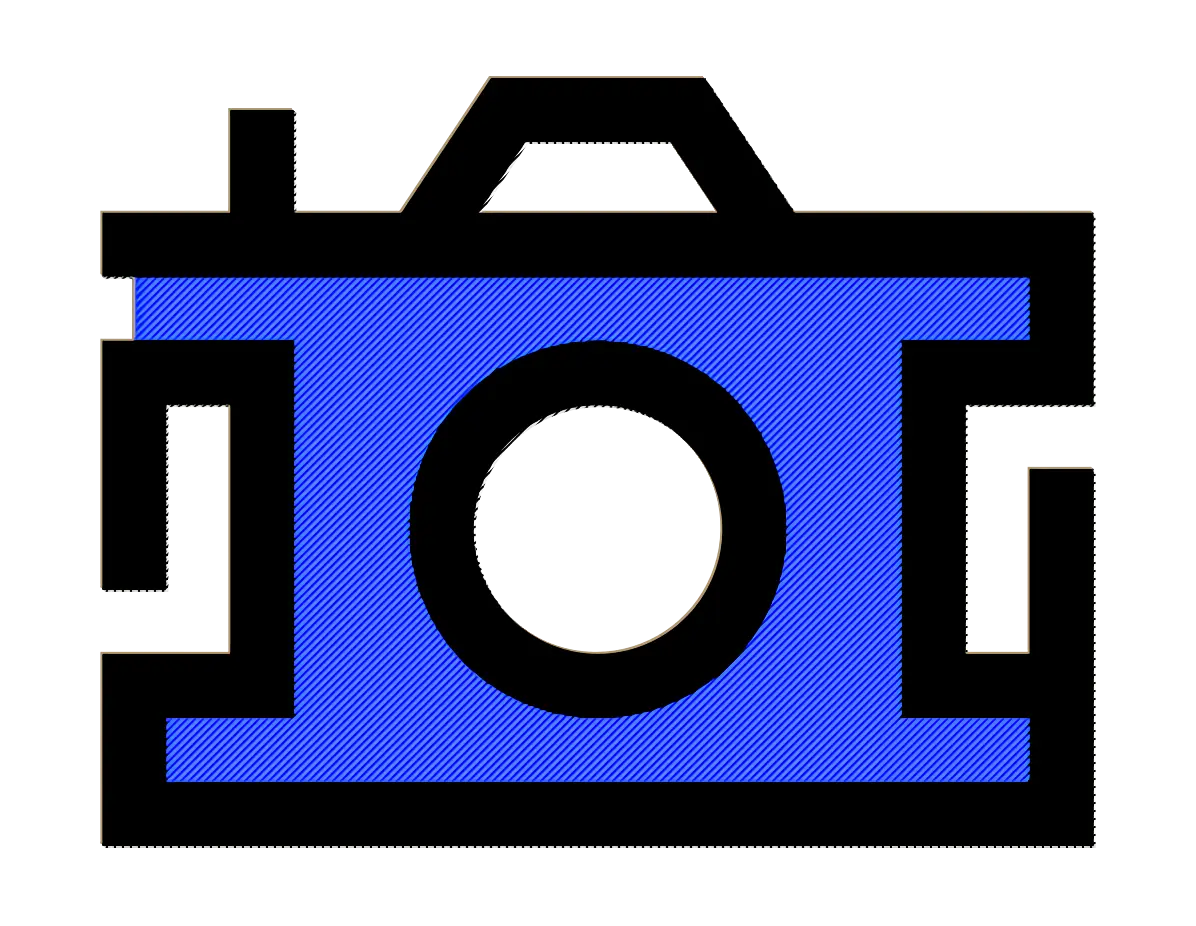 Blue Camera Symbol Icon Design