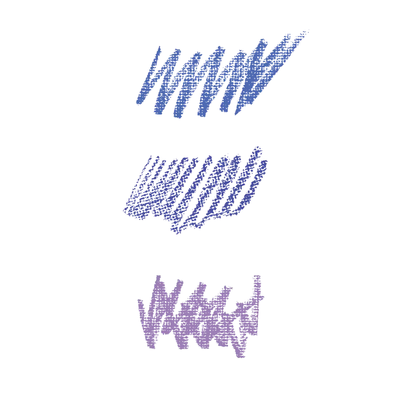 Blue and Purple Scribble Strokes on Transparent Background