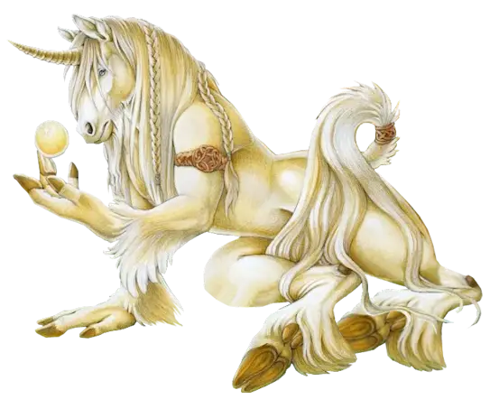 Golden Unicorn in Fantasy Illustration
