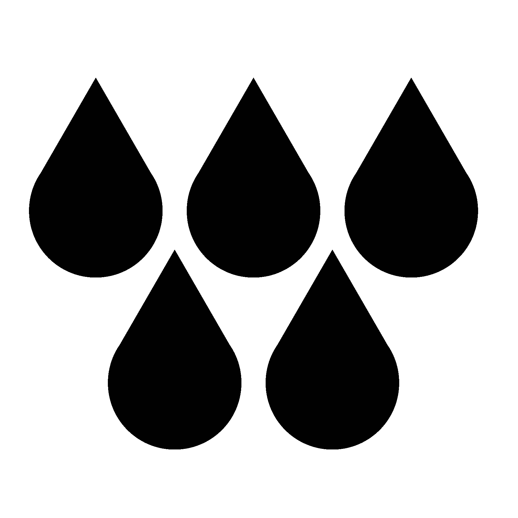 Black Water Droplets Symbol Icon