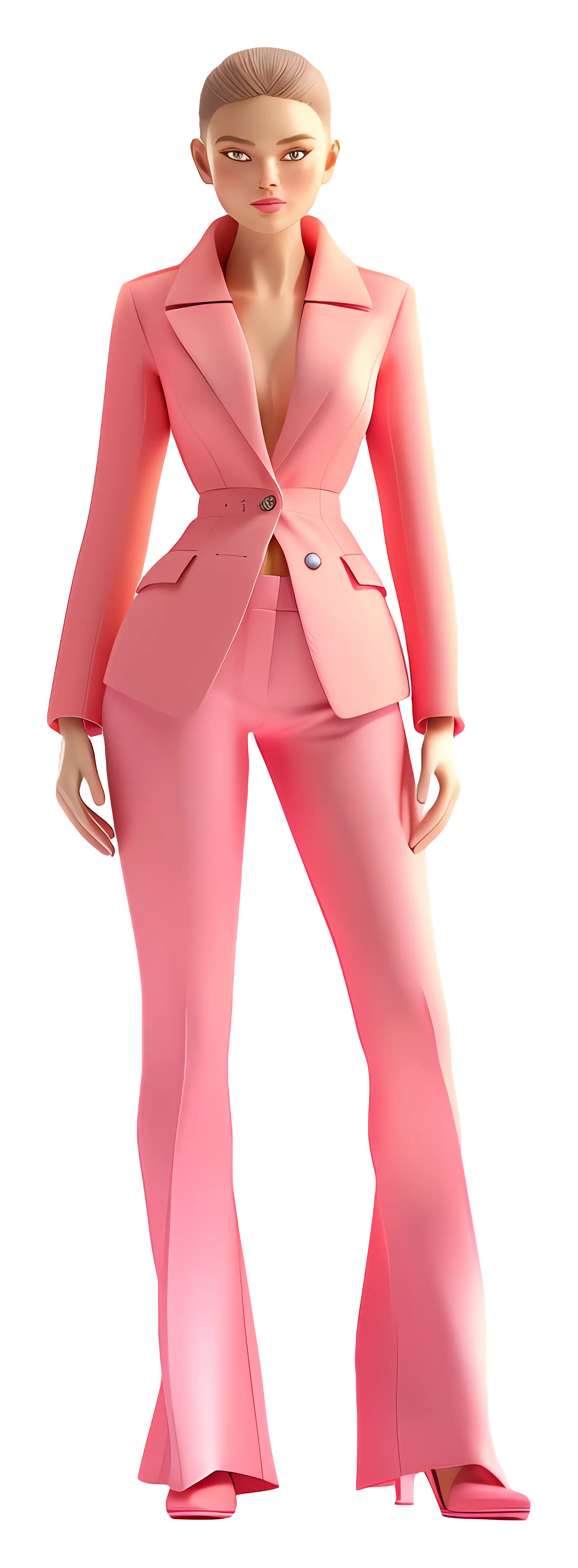Stylish Woman in Pink Business Suit