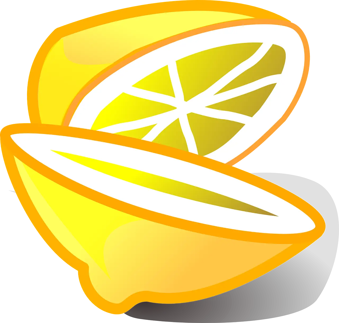 Yellow Lemon Illustration in Cartoon Style