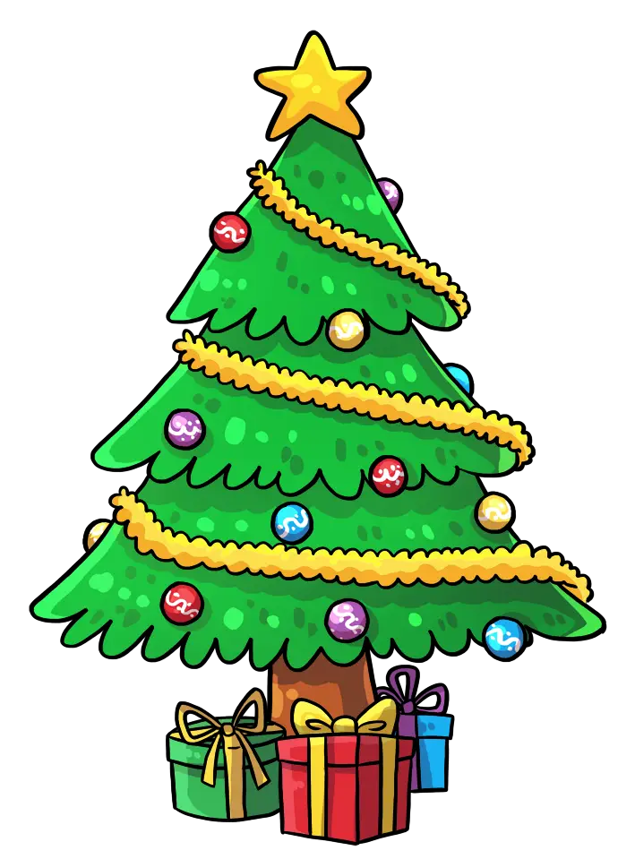 Decorated Christmas Tree with Gifts