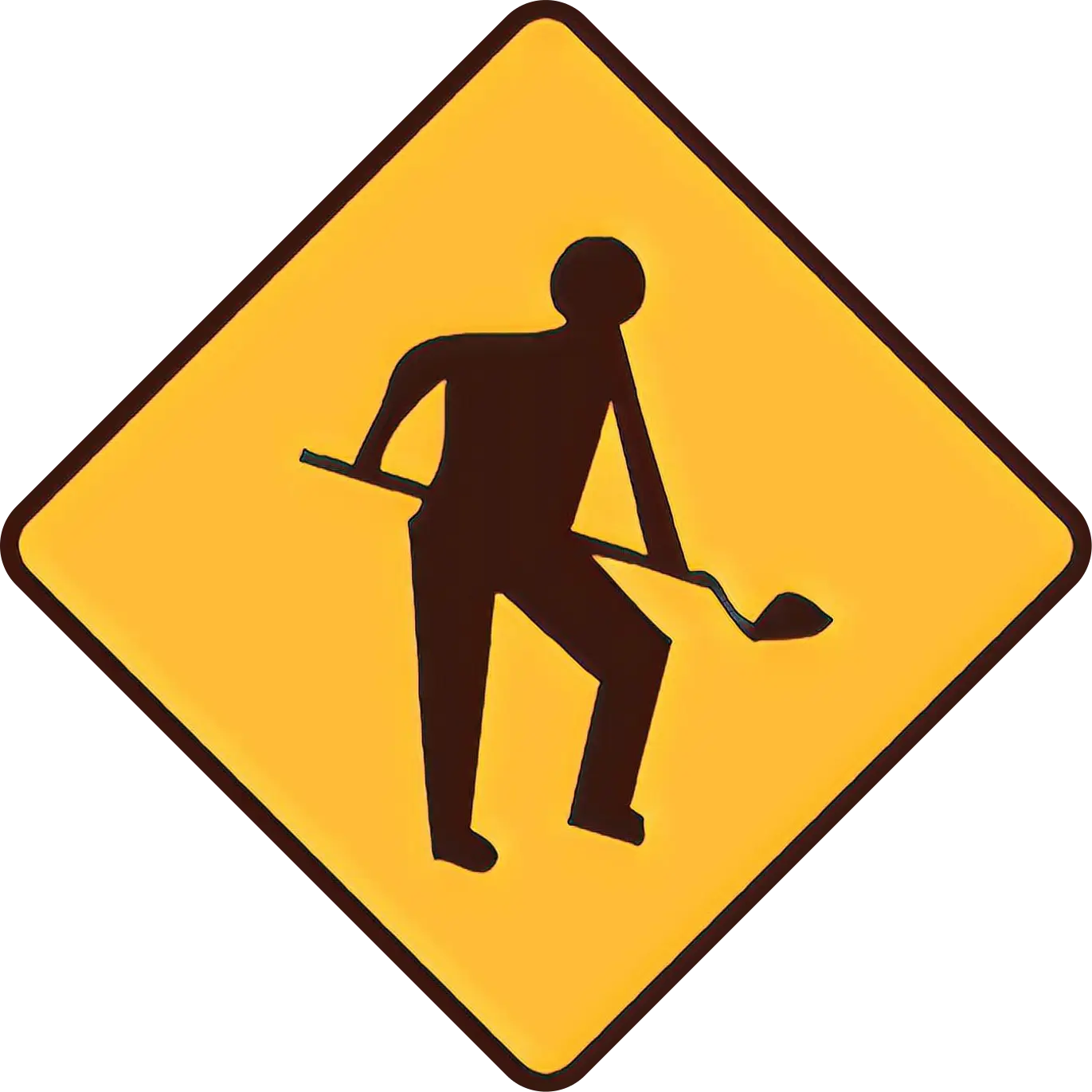 Yellow Construction Warning Sign