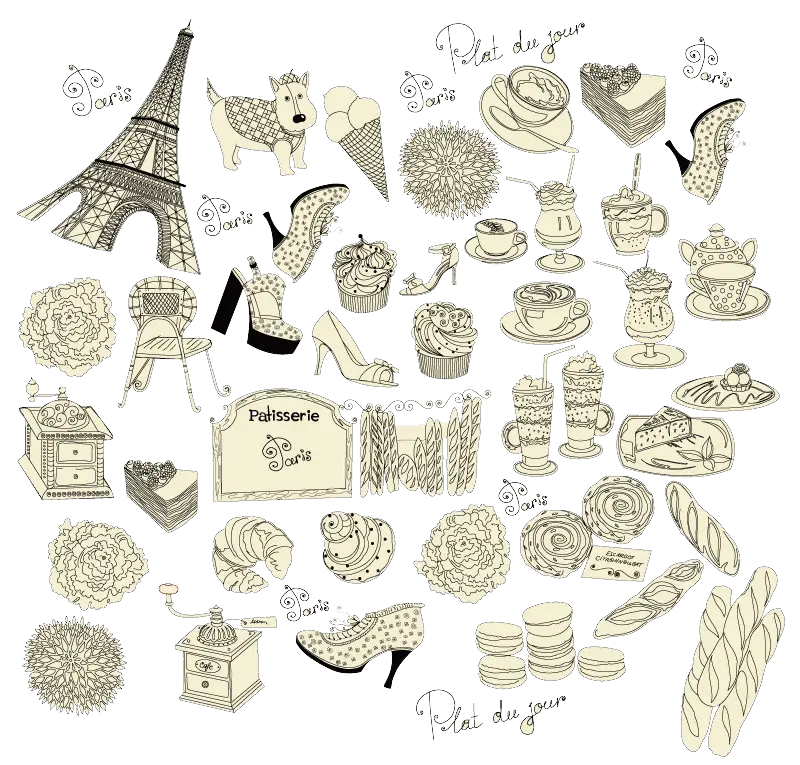 Paris Themed Doodles
