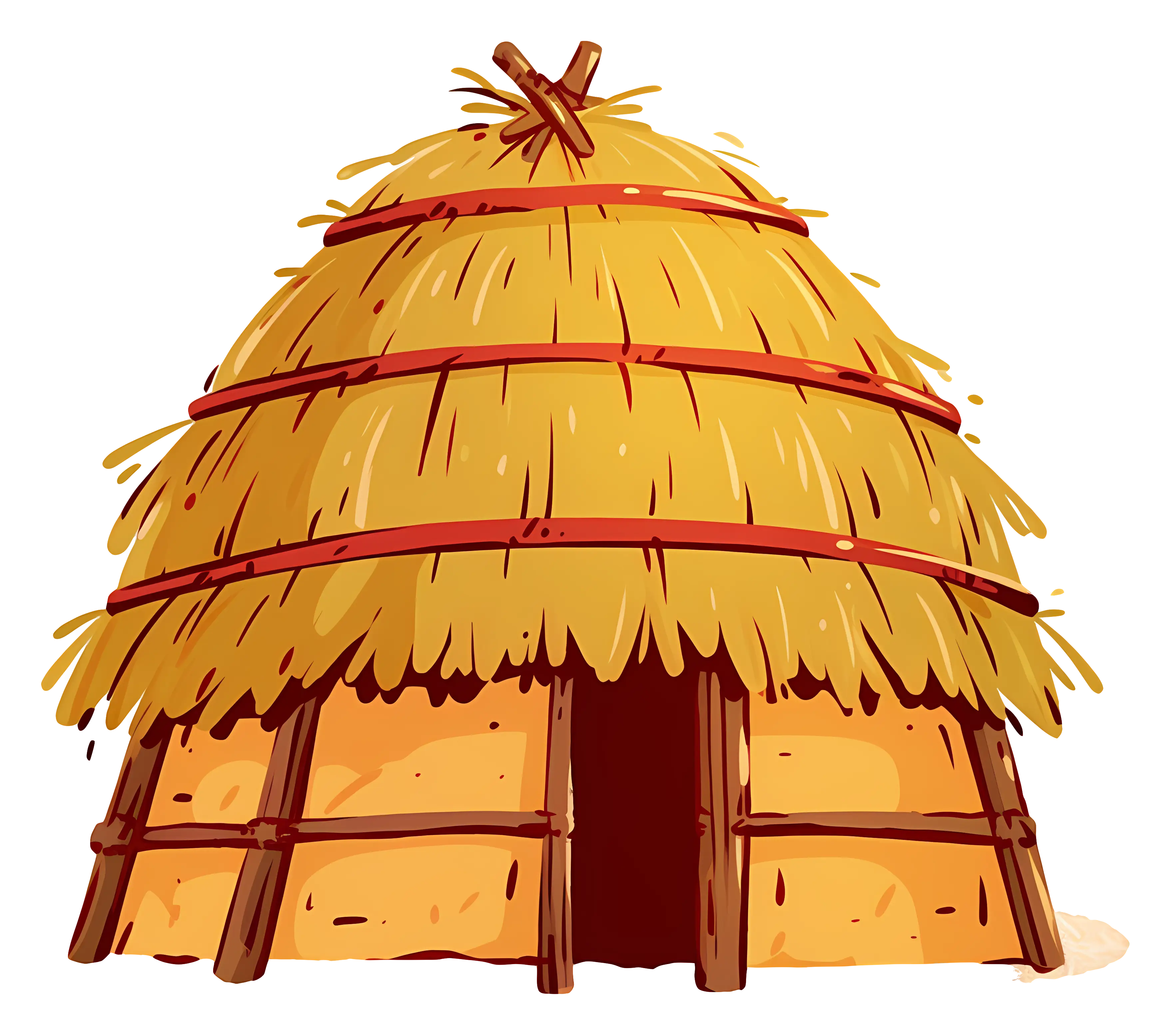 Rustic Straw Thatch Hut Illustration