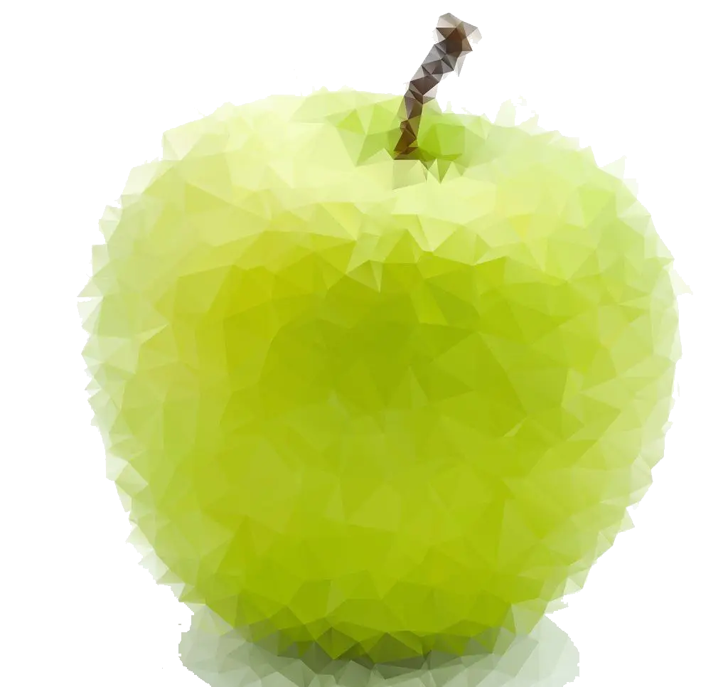 Stylized Polygonal Green Apple Graphic