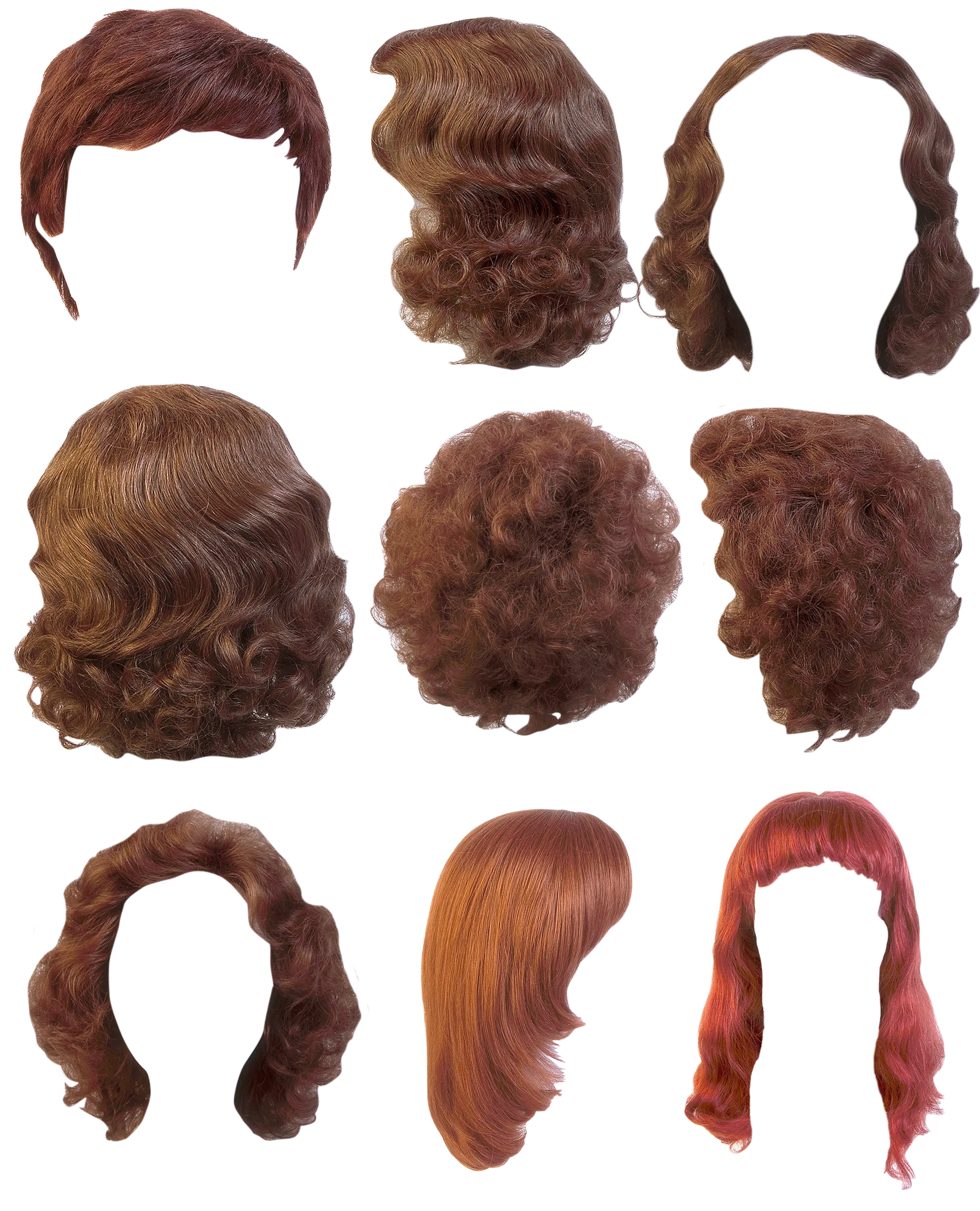 Collection of Wigs with Different Styles