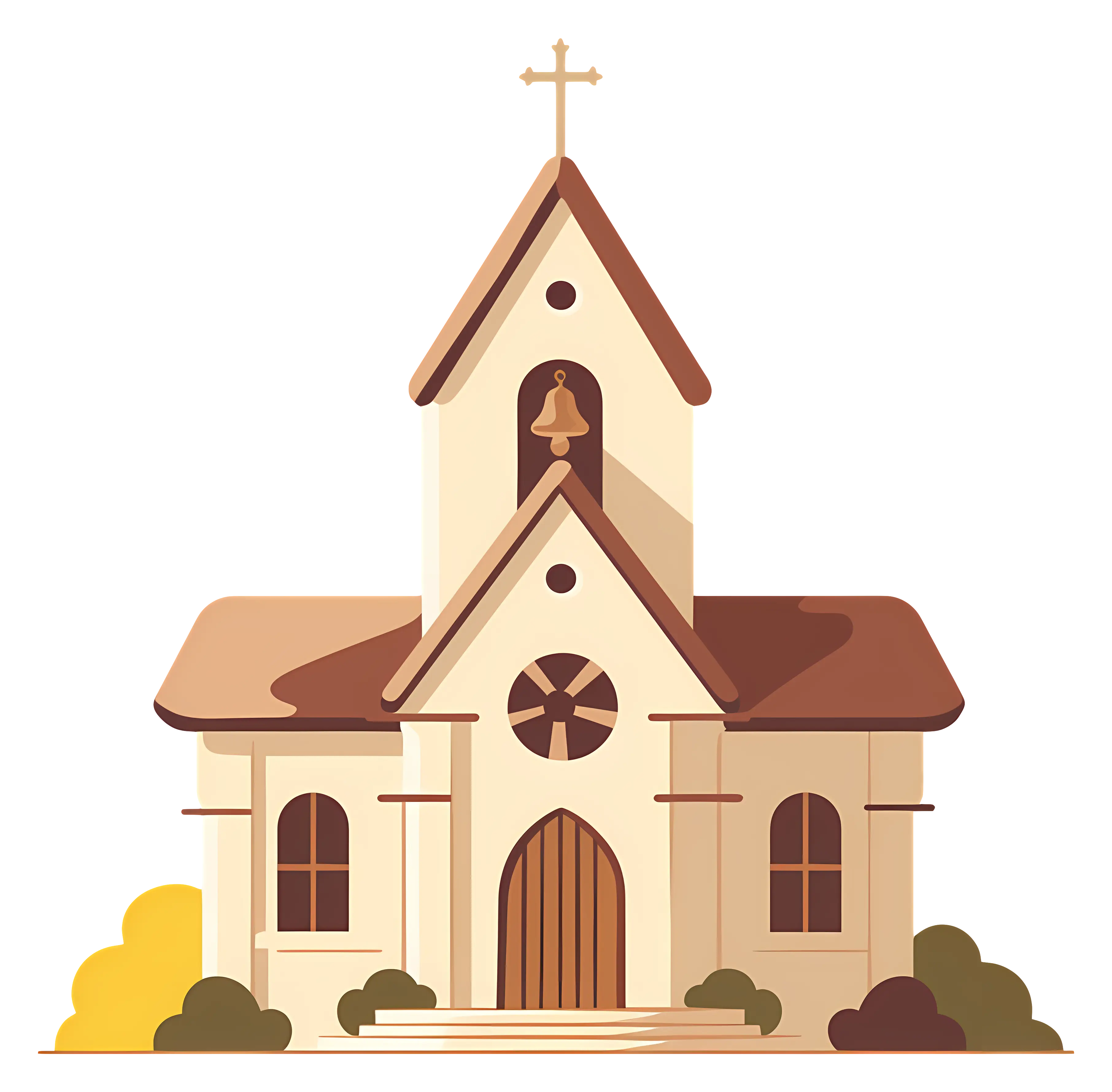Beautiful Church Illustration with Bell Tower