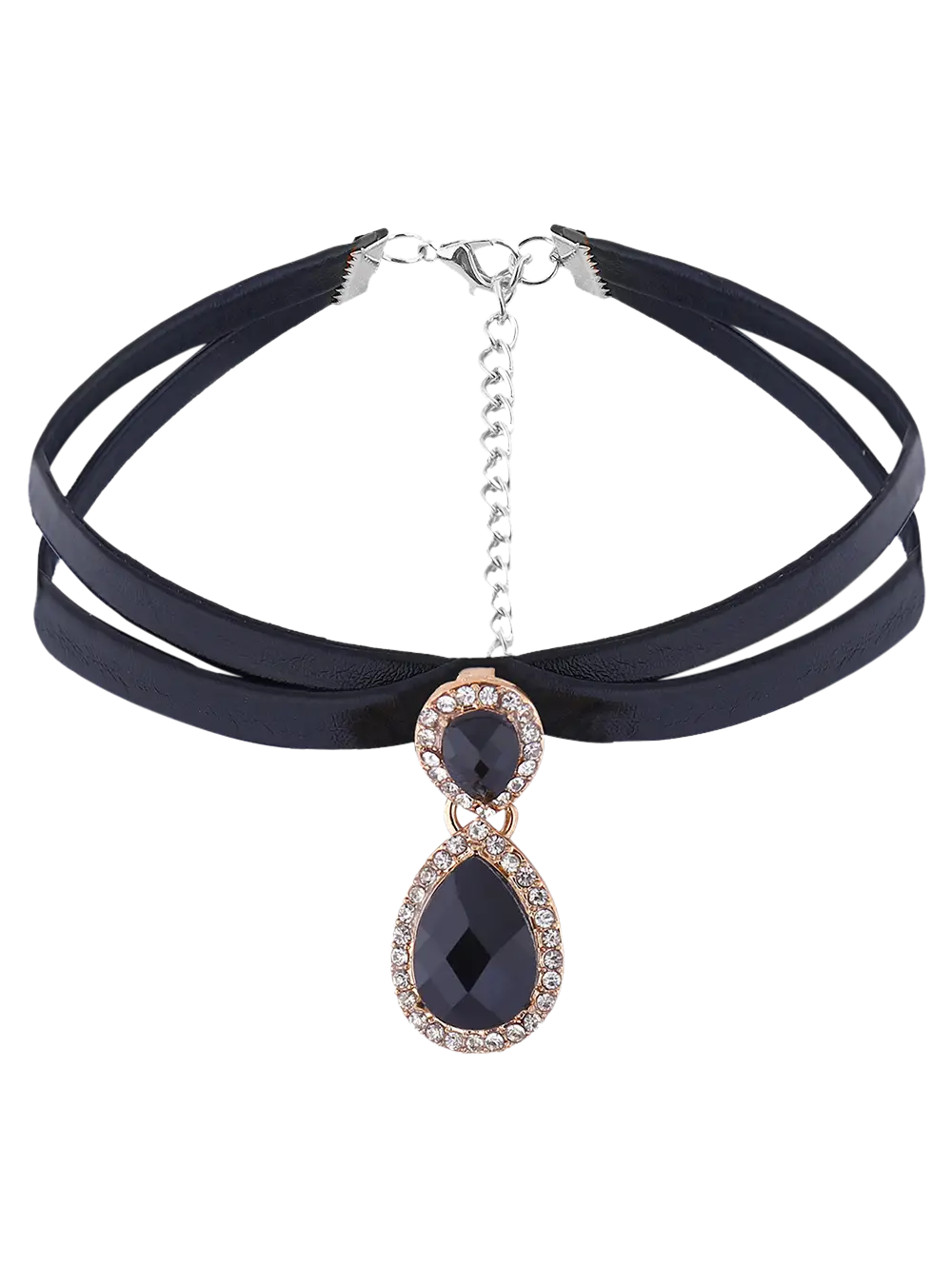 Black Choker Necklace with Pendant