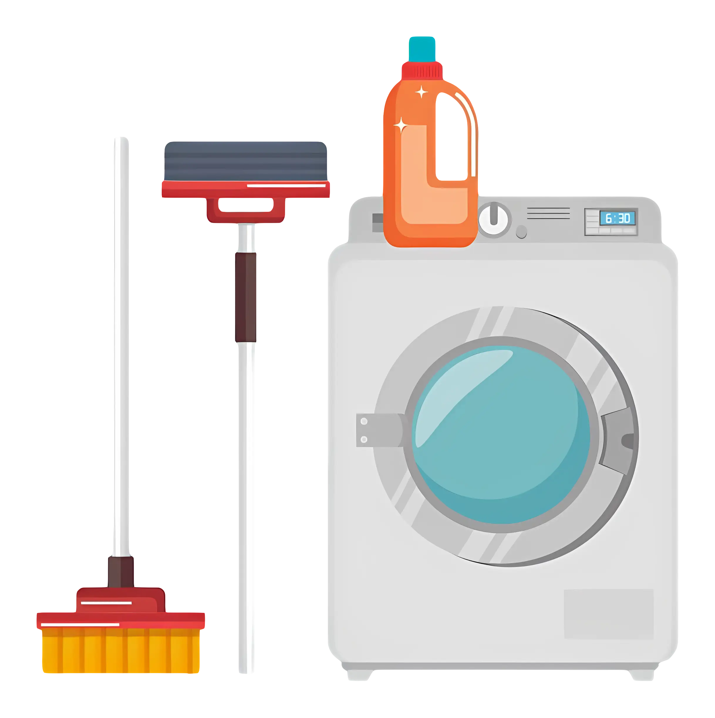 Washing Machine with Cleaning Supplies