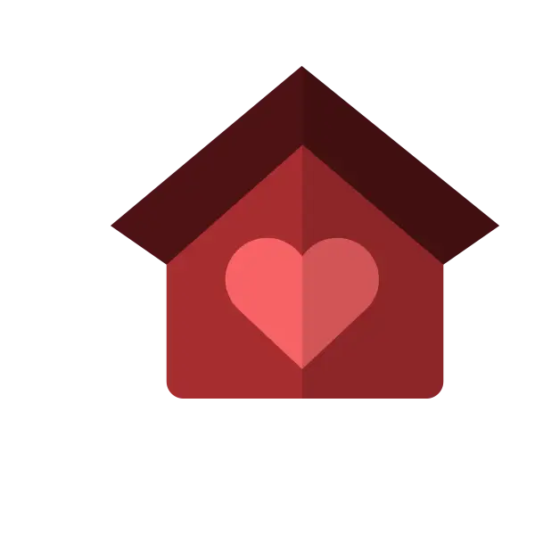 Red House with Heart Icon