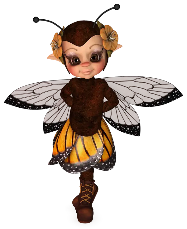 Cartoon Insect Character with Wings
