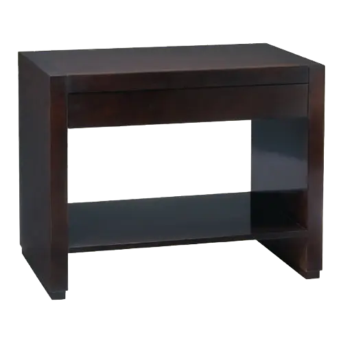 Sturdy Brown Wooden Side Table with Shelf