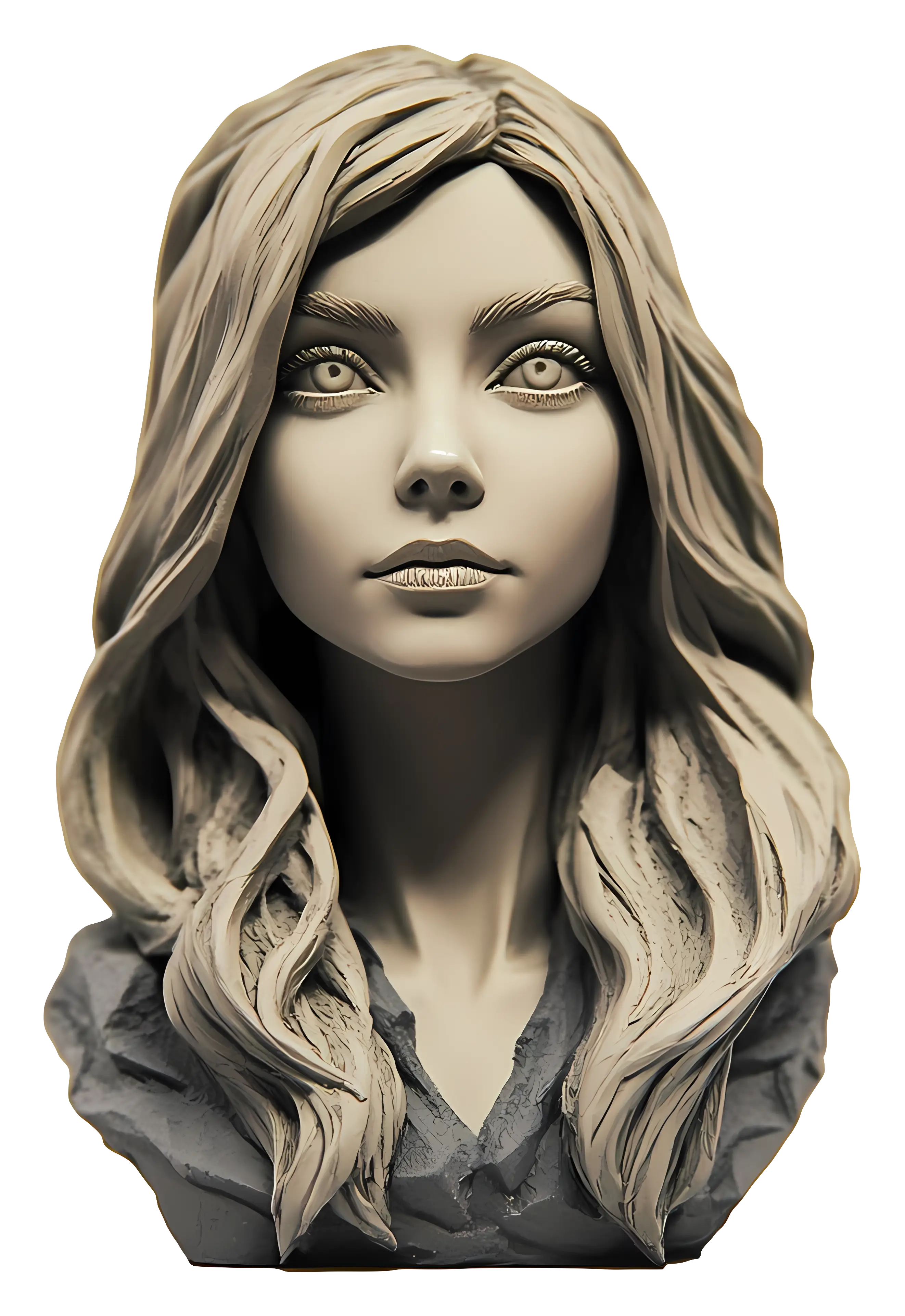Realistic Clay Sculpture Bust